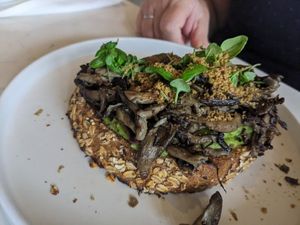 'shroomcado toast at Love Life Cafe in Miami