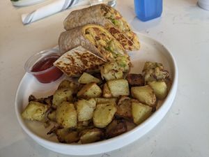 Breakfast burrito at Love Life Cafe in Miami