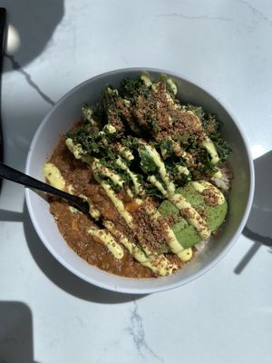 Curry bowl  at Love Life Cafe in Miami