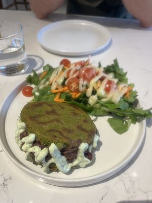 arepa  at Love Life Cafe in Miami