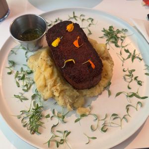 vegan steak and potatoes!! life changing!! order this   at Love Life Cafe in Miami