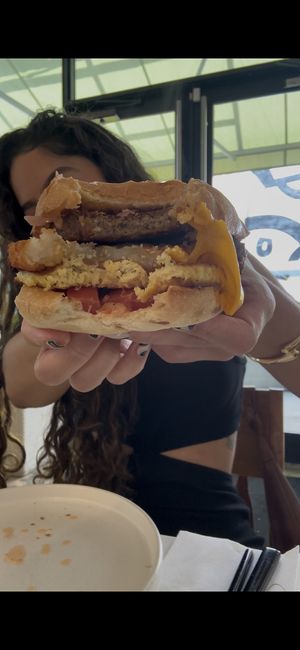 Inside of the lumberjack sandwich  at Love Life Cafe in Miami