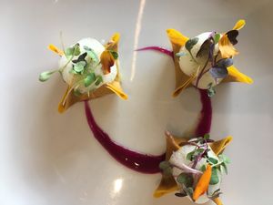 Sweet potato dumplings, I'm in heaven.... at Love Life Cafe in Miami