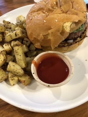 Perfect bun to a delicious cheese burger  at Love Life Cafe in Miami