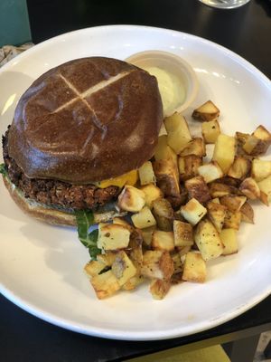 Burger  at Love Life Cafe in Miami