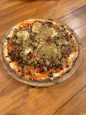 Pizza Diablo  at Love Life Cafe in Miami