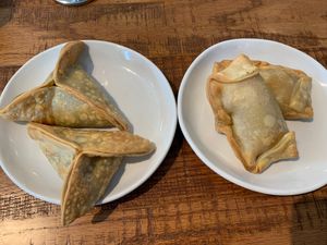 🥟 empanadas - mushroom (left) / jackfruit (right) at Love Life Cafe in Miami
