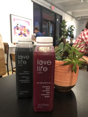 Yummy juices at Love Life Cafe in Miami