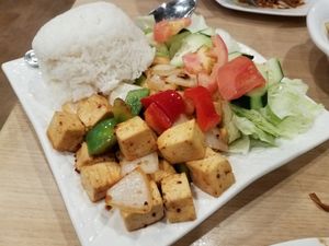 Rock n Roll Tofu Rice Plate at Mint & Basil in Milpitas