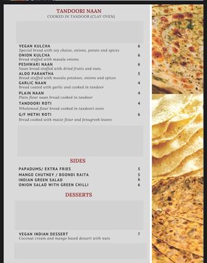 Naans and sides  at Eden Garden Indian Cuisine in South Brisbane