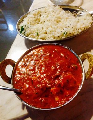 Vegan curry and rice  at Eden Garden Indian Cuisine in South Brisbane