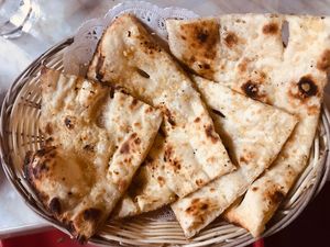 Garlic naan at Eden Garden Indian Cuisine in South Brisbane