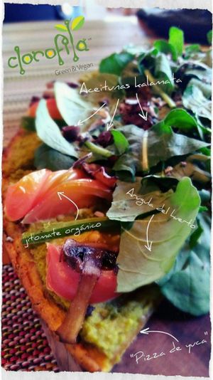 Vegan Gluten-Free pizza at Clorofila in Playa Del Carmen