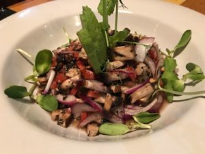 Mushroom Ceviche at Clorofila in Playa Del Carmen
