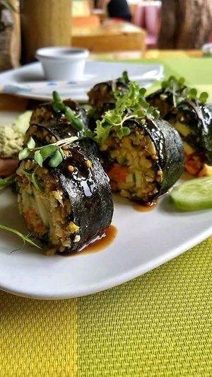 Vegan sushi at Clorofila in Playa Del Carmen