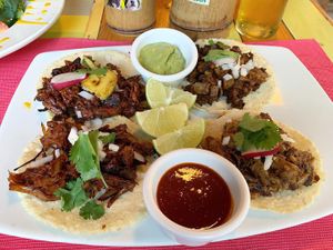 Vegan tacos  at Clorofila in Playa Del Carmen