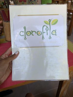 Menu at Clorofila in Playa Del Carmen