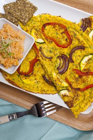 vegan omelette at Slow Foodiez in Budapest