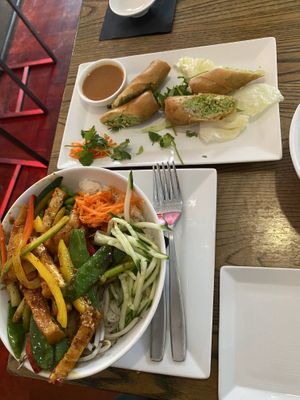 Edamame spring rolls and garden bowl  at CO Sushi in Myrtle Beach