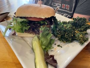 Sun Burger on Ciabatta  at Right Path Organic Cafe in New London