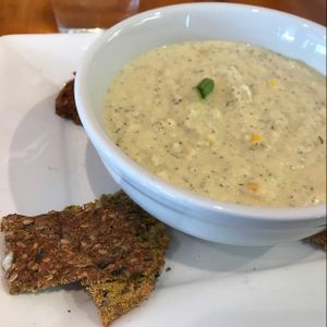 Calm Chowder - vegan! at Right Path Organic Cafe in New London