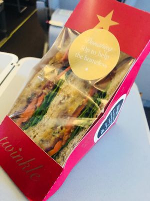 New vegan Christmas sandwich from Pret. Very tasty!!! at LHR - Pret A Manger - T4 & 5 in West London