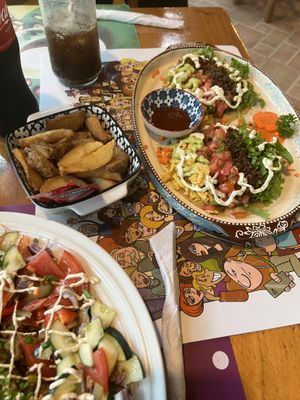 Tacos and fries   at Lands in Love - Vegan Hotel & Resort in Alajuela