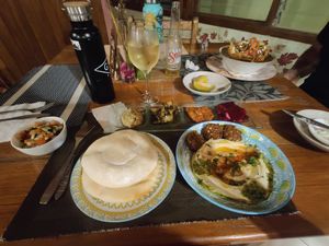 Israeli variety plate at Lands in Love - Vegan Hotel & Resort in Alajuela
