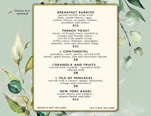 Breakfast Menu at Lands in Love - Vegan Hotel & Resort in Alajuela