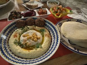 Israeli platter - very generous portions   at Lands in Love - Vegan Hotel & Resort in Alajuela