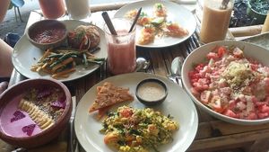 Coconut patty/all day breakfast/watermelon salad. at Pituq - Ikan Duyung in 