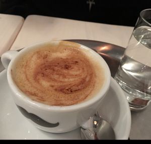 vegan cappuchino at Veggiezz - Am Salzgriess in Vienna