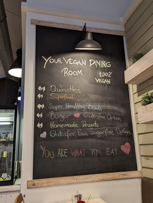 Chalk board at Veggiezz - Am Salzgriess in Vienna