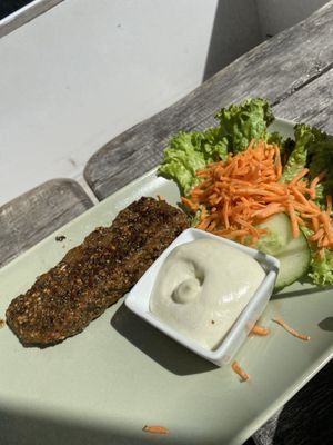 Small seitan steak (7.90 euros)   at Veggiezz - Am Salzgriess in Vienna