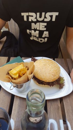classic veggie burger with fries at Veggiezz - Am Salzgriess in Vienna