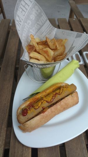 Curry Dog with the best fries! at Veggiezz - Am Salzgriess in Vienna