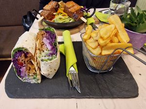 Gyros wrap at Veggiezz - Am Salzgriess in Vienna