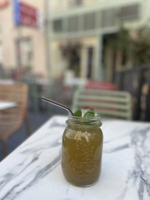 Matcha basil lemonade  at Veggiezz - Am Salzgriess in Vienna
