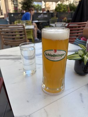 Vegan beer in the sunshine- pity it’s a busy road, not a park….  at Veggiezz - Am Salzgriess in Vienna