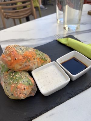 Kimchi summer rolls - fresh and fab….  at Veggiezz - Am Salzgriess in Vienna