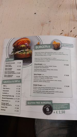 Menu at Veggiezz - Am Salzgriess in Vienna