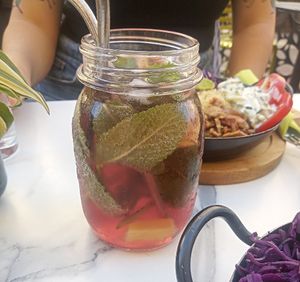 Hibiscus, mint and ginger lemonade at Veggiezz - Am Salzgriess in Vienna