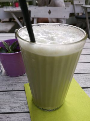 Matcha Latte  at Veggiezz - Am Salzgriess in Vienna