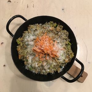 Quinotto served in a pan!👌 at Veggiezz - Am Salzgriess in Vienna