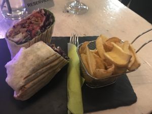 Gyeros wrap with fries at Veggiezz - Am Salzgriess in Vienna