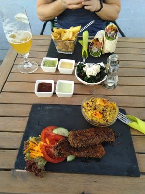 Seitan steak & Quinotto at Veggiezz - Am Salzgriess in Vienna