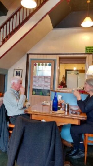 open kitchen at Red Triangle Cafe in Burnley