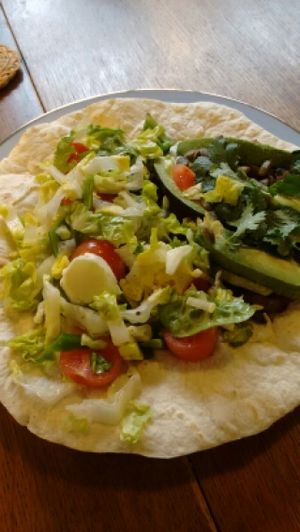 open black bean and avocado burrito at Red Triangle Cafe in Burnley