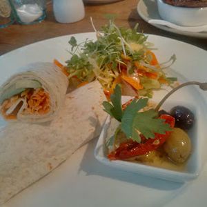 Houmous wrap at The Veggie Cafe in Ilkley