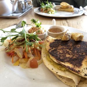 Potato quesadilla  at The Veggie Cafe in Ilkley